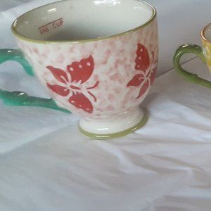 Pier 1 Butterfly Ceramic Measuring Cups Set of 4 cups